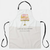 Minimal Pastel Kleurrijke Waterverf Cake Bakkerij Schort (Voorkant)