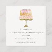 Minimal Pastel Kleurrijke Waterverf Cake Bakkerij Vierkante Visitekaartje (Achterkant)