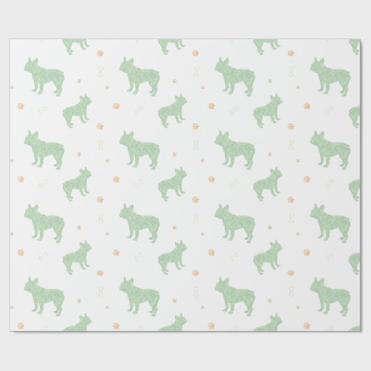 Minimal pastel mint french bulldog wrapping paper cadeaupapier (Vlak)