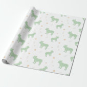 Minimal pastel mint french bulldog wrapping paper cadeaupapier (Uitgerold)