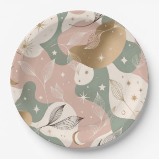 Minimal Pastel Mystic Design Paper Plate Papieren Bordje