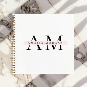 "Minimal Pastel Pink Initiaal & naam gepersonalise Notitieboek