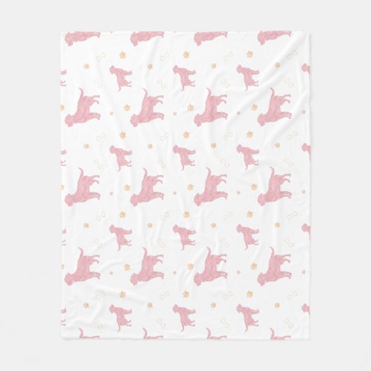 Minimal Pastel pink Labrador Retriever Blanket  Fleece Deken (Voorkant)