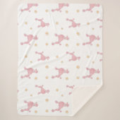 Minimal Pastel Pink Poodle Pattern Blanket Sherpa Deken (Voorkant)