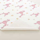 Minimal Pastel Pink Poodle Pattern Blanket Sherpa Deken (3/4)