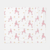Minimal Pastel Pink Poodle Silhouette Blanket Fleece Deken (Voorkant (Horizontaal))