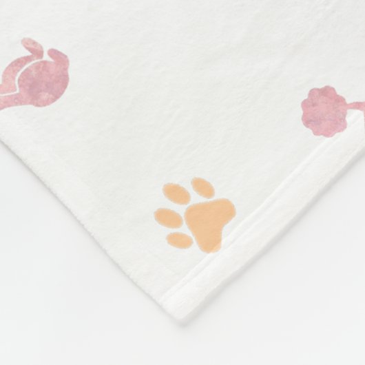Minimal Pastel Pink Poodle Silhouette Blanket Fleece Deken (Hoek)