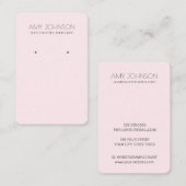 Minimal Pastel Roos Roze Oorbel display kaarten Visitekaartje (Voorkant / Achterkant)