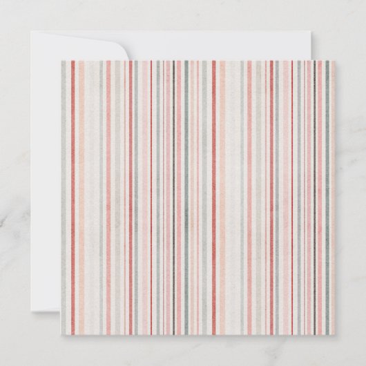 Minimal Pastel Stripe Square Invitation Kaart (Voorkant)