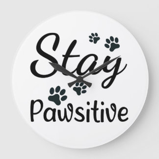 Minimal Paw Print Cat Shir, Cute Pet Lover Animal. Grote Klok