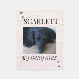 Minimal Paw Print Pet Photo Fleece Deken