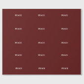 Minimal PEACE | Deep Red Holiday Cadeaupapier (Vlak)