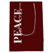 Minimal PEACE | Deep Red Holiday Medium Cadeauzakje (Achterkant)