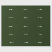 Minimal PEACE | Forest Green Holiday Cadeaupapier (Vlak)