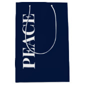 Minimal PEACE | Navy Blue Holiday Medium Cadeauzakje (Voorkant)
