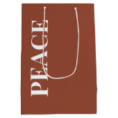 Minimal PEACE | Terracotta Holiday Medium Cadeauzakje (Achterkant)