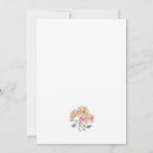 Minimal Peach Floral Bridal Shower Elegant Script Kaart (Achterkant)