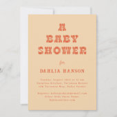 Minimal Peach Sinaasappel Western Baby shower Kaart (Voorkant)