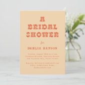 Minimal Peach Sinaasappel Western Vrijgezellenfees Kaart (Staand voorkant)