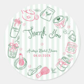 Minimal Perfect Matcha  Bridal Shower Thank You Ronde Sticker (Voorkant)