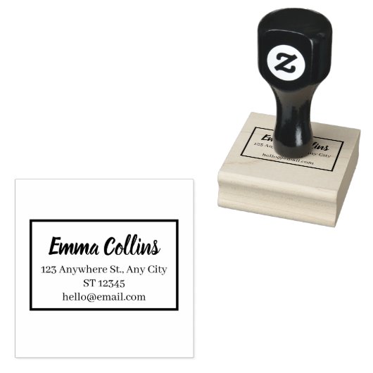 Minimal Personal Address Stamp – Clean Address Rubberstempel (Gestempeld)
