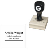 Minimal Personal Address Stamp Name, Email & Phone Rubberstempel (Gestempeld)