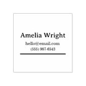Minimal Personal Address Stamp Name, Email & Phone Rubberstempel (Afrduk)
