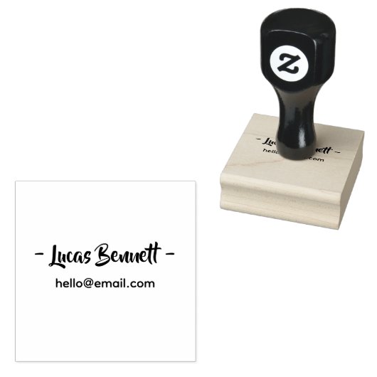 Minimal Personal Address Stamp – Name & Email Rubberstempel (Gestempeld)