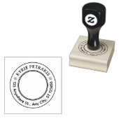 Minimal Personal Address Stamp – Round Name Design Rubberstempel (Gestempeld)