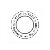 Minimal Personal Address Stamp – Round Name Design Rubberstempel (Afrduk)