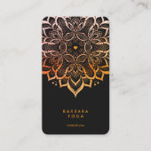 Minimal Personal Trainer Black Orange Mandala  Visitekaartje (Voorkant)