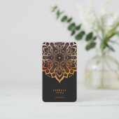 Minimal Personal Trainer Black Orange Mandala  Visitekaartje (Staand voorkant)
