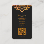 Minimal Personal Trainer Black Orange Mandala  Visitekaartje (Achterkant)