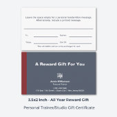 Minimal Personal Trainer Reward Gift Certificate Klantenkaartje