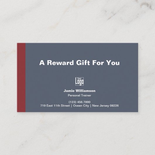 Minimal Personal Trainer Reward Gift Certificate Klantenkaartje (Voorkant)