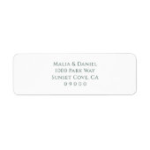 Minimal Personalised Wedding Return Address Etiket (Voorkant)