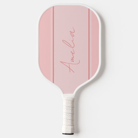 Minimal Personalized Blush Pink Pickleball Paddle (Achterkant)
