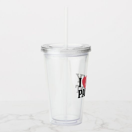 Minimal Personalized Parrot Lover Quote Typography Acryl Drinkbeker (Rechts)