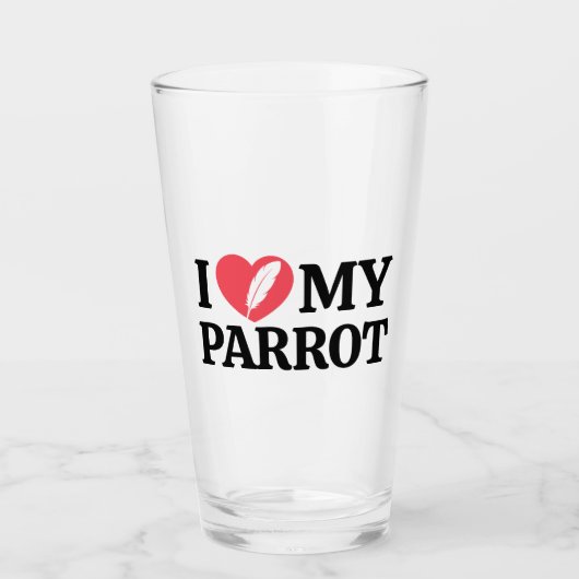 Minimal Personalized Parrot Lover Quote Typography Glas (Voorkant)
