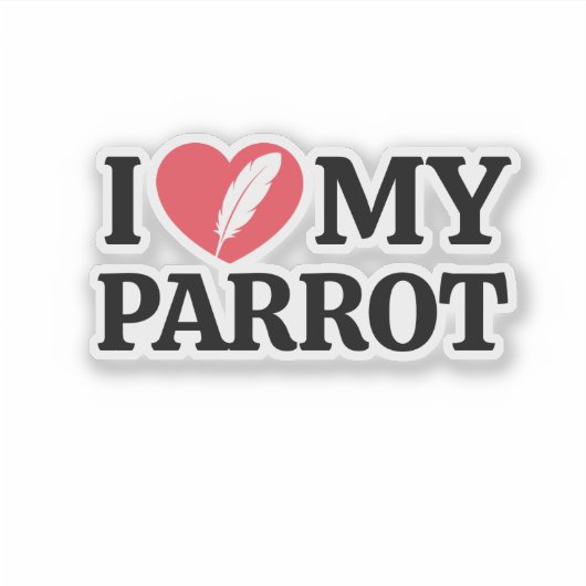 Minimal Personalized Parrot Lover Quote Typography Sticker (Voorkant)