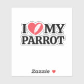 Minimal Personalized Parrot Lover Quote Typography Sticker (Vel)