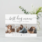 Minimal Pet Dog Family Foto Moederdag Kaarten (Staand voorkant)