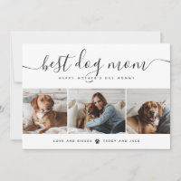 Minimal Pet Dog Family Foto Moederdag Kaarten