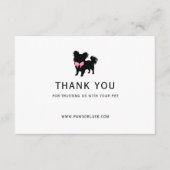 Minimal Pet Silhouette Dog Grooming QR Code Bedankkaart (Voorkant)