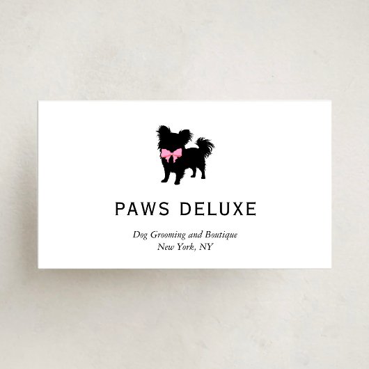 Minimal Pet Silhouette Dog Grooming Visitekaartje