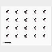 Minimal Pet Silhouette Dog Walking Classic Ronde Sticker (Vel)