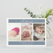Minimal Photo Baby Introducing Announcement Card Kaart (Staand voorkant)