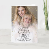 Minimal Photo Belated Birthday Daughter-in-law  Kaart (Voorkant)