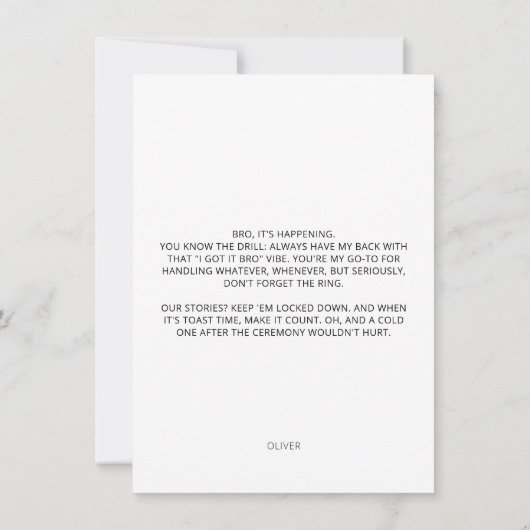 Minimal Photo Best Man Proposal Kaart (Achterkant)