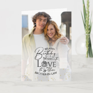 Minimal Photo Birthday Keepsake Brother-in-law Kaart